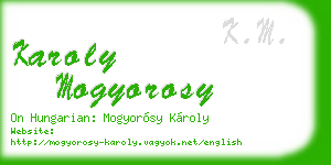 karoly mogyorosy business card