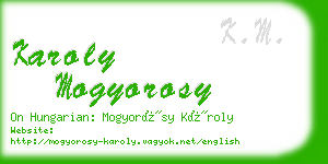 karoly mogyorosy business card